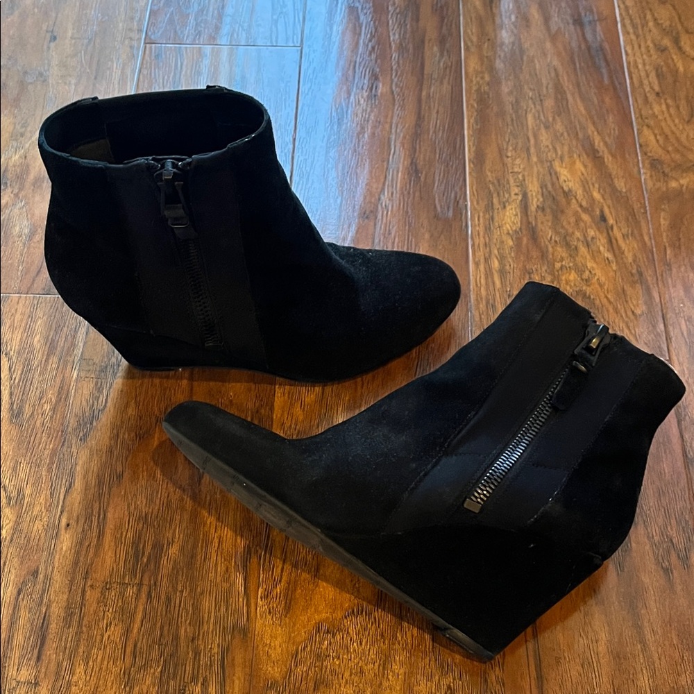 Via Spiga Black Suede Ankle Boots